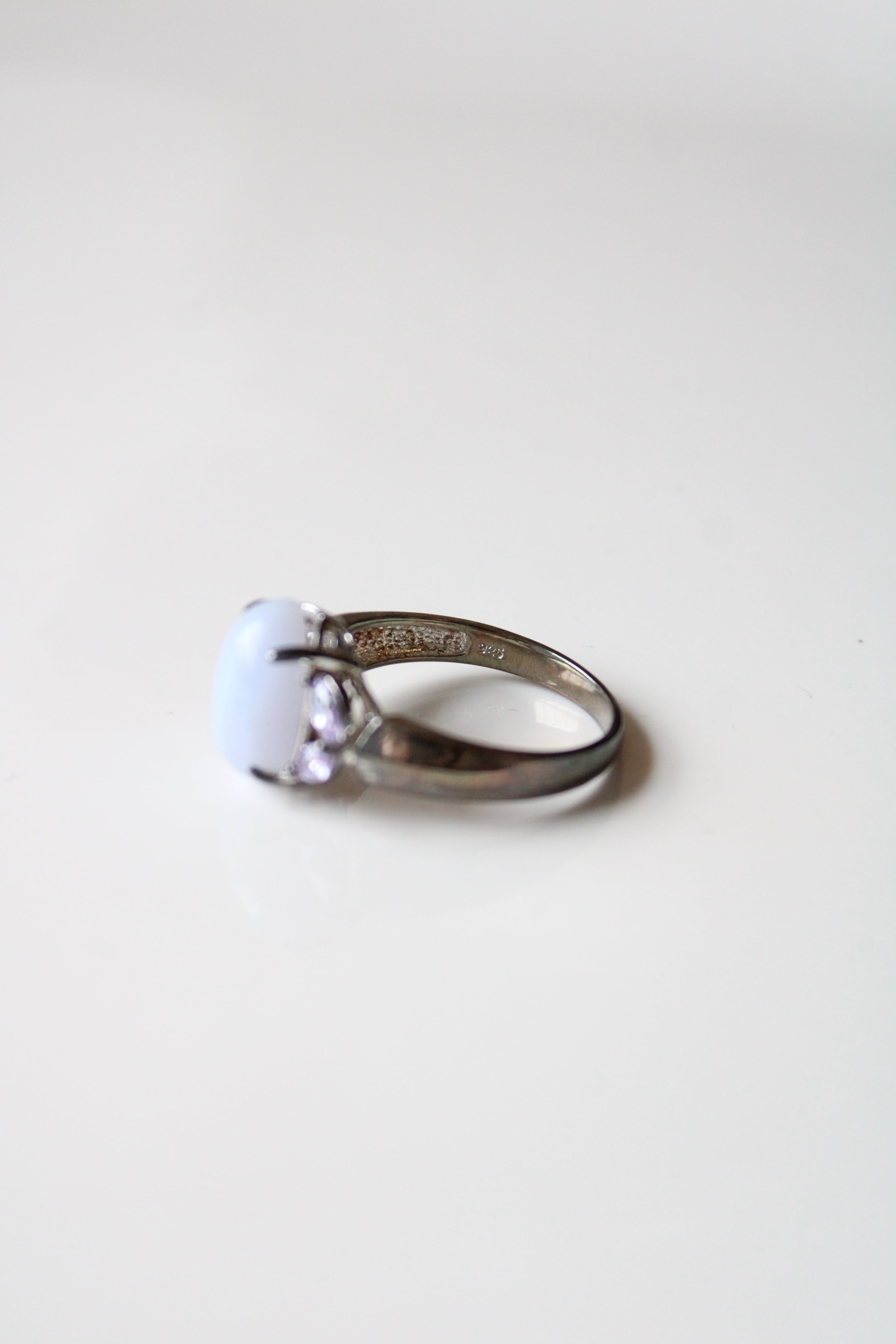 Lavender Lace Agate Purple Stone Ring | Size 11