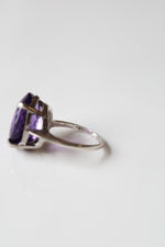 Amethyst Purple Oval Sterling Ring | Size 7