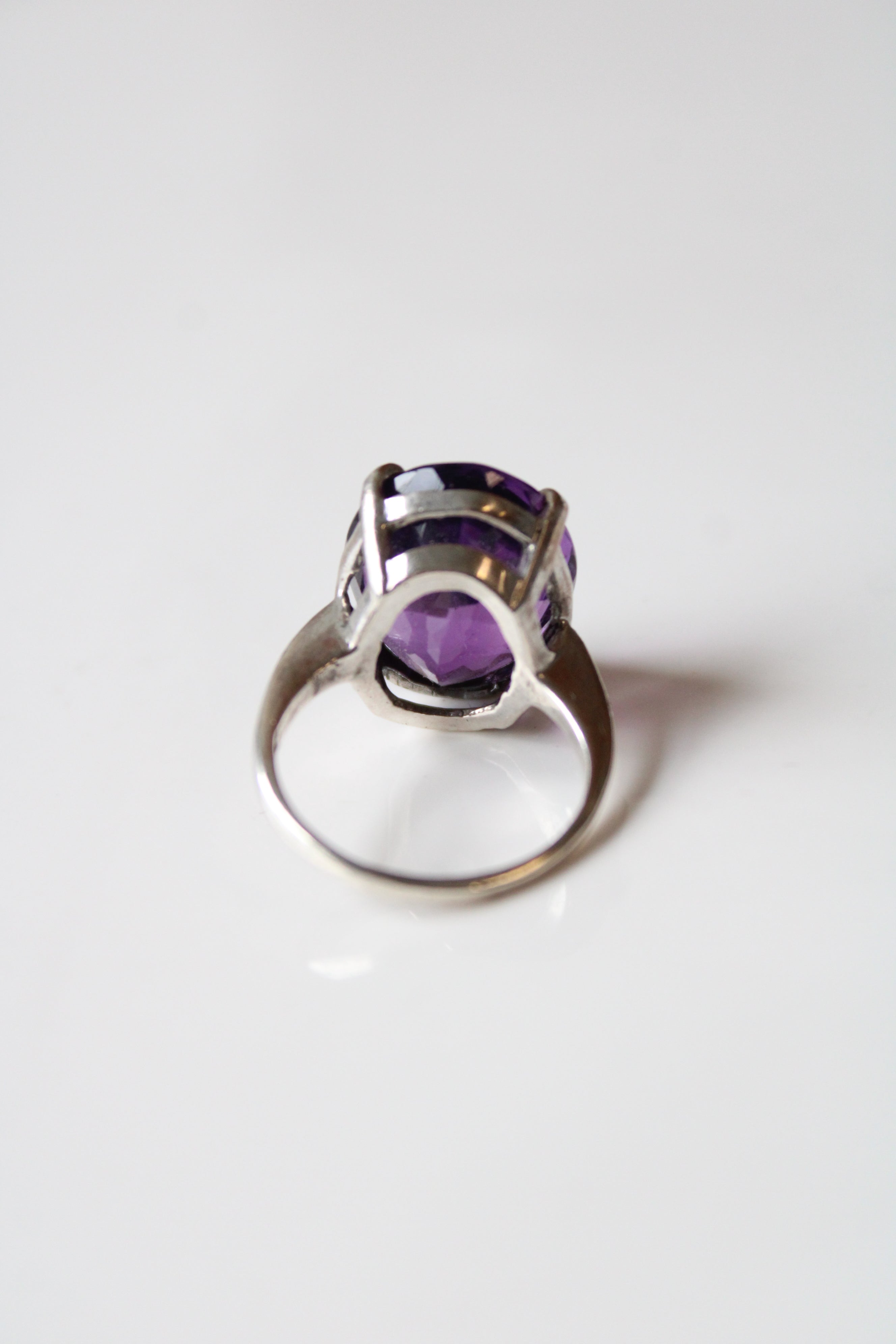 Amethyst Purple Oval Sterling Ring | Size 7