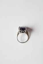 Amethyst Purple Oval Sterling Ring | Size 7