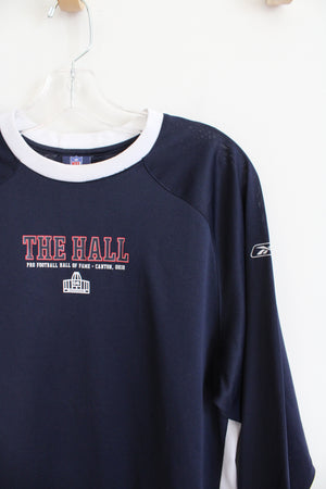 NFL Reebok Navy Pro Football Hall Of Fame Long Sleeved Shirt | Youth XL (18/20)