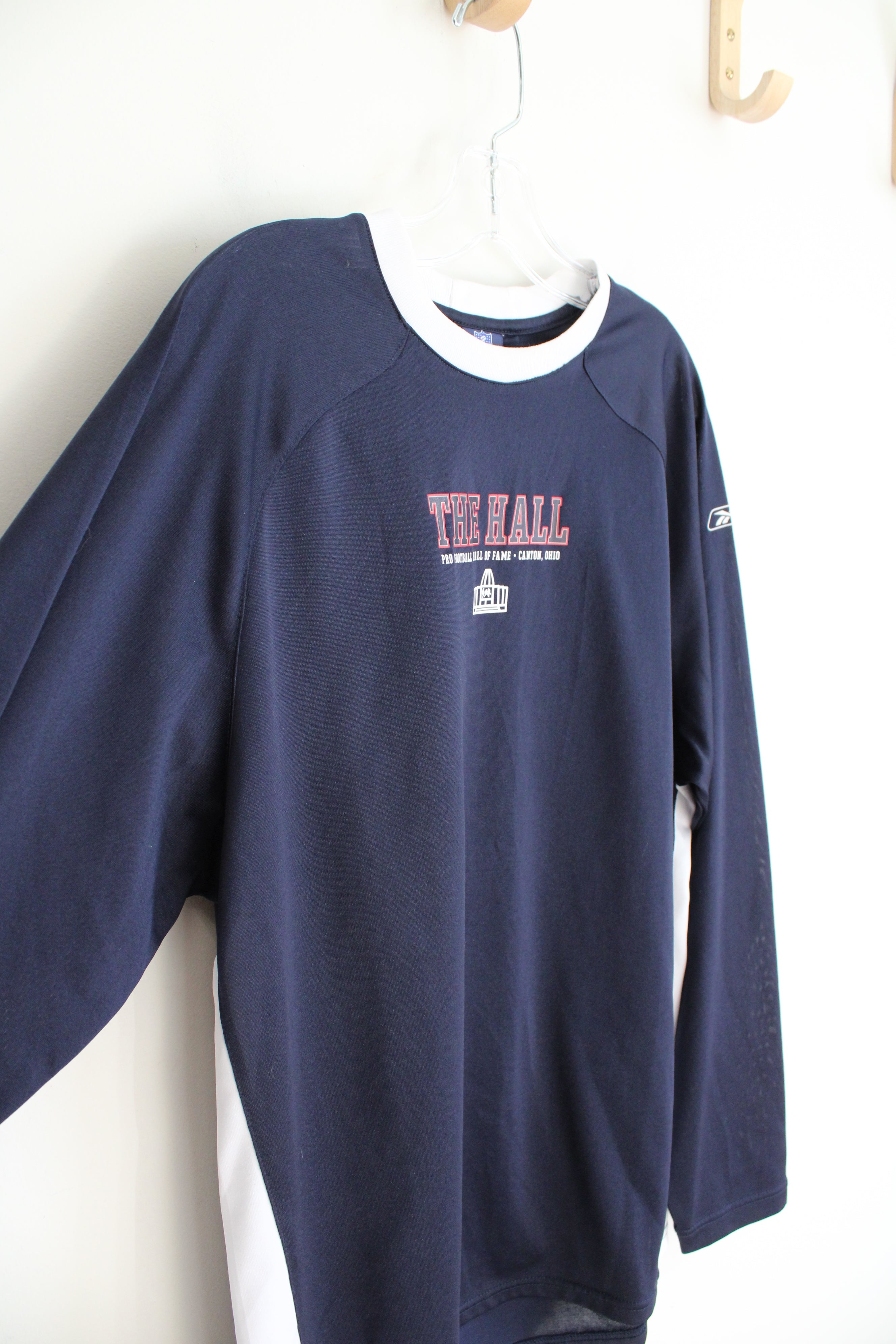 NFL Reebok Navy Pro Football Hall Of Fame Long Sleeved Shirt | Youth XL (18/20)