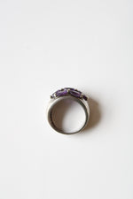 Amethyst Purple Stone Cluster Sterling Ring | Size 6