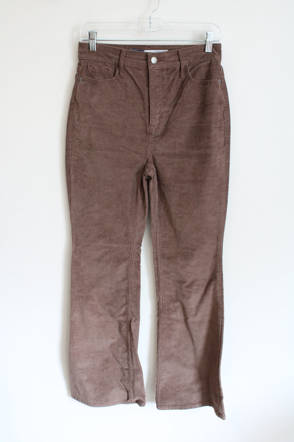 Old Navy Higher High-Rise Flare Brown Corduroy Pants | 4 Petite