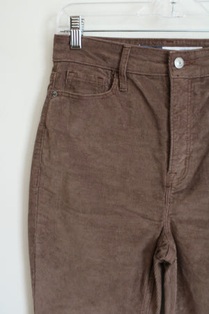 Old Navy Higher High-Rise Flare Brown Corduroy Pants | 4 Petite