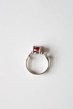 Ruby Oval Pink Stone Sterling Silver Ring | Size 9