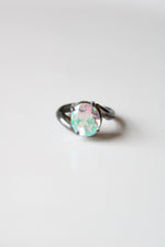 Badavici Mystic Topaz Oval Stone Sterling Silver Ring | Size 8