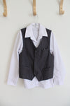 YuanLu White Button Down Shirt & Gray Vest Set | Youth 10