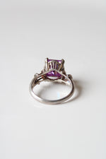 Purple Amethyst Square Stone Sterling Silver Ring | Size 10