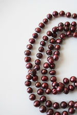 Burgundy Baroque Pearl Long Necklace
