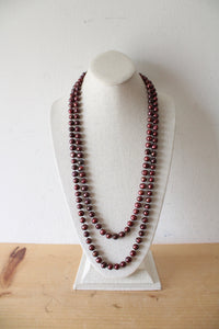 Burgundy Baroque Pearl Long Necklace