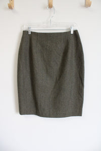 Andrea Viccaro Olive Green Wool Pencil Skirt | 12