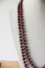 Burgundy Baroque Pearl Long Necklace