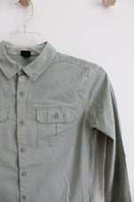 Art Class Light Green Button Down Shirt | Youth L (12/14)