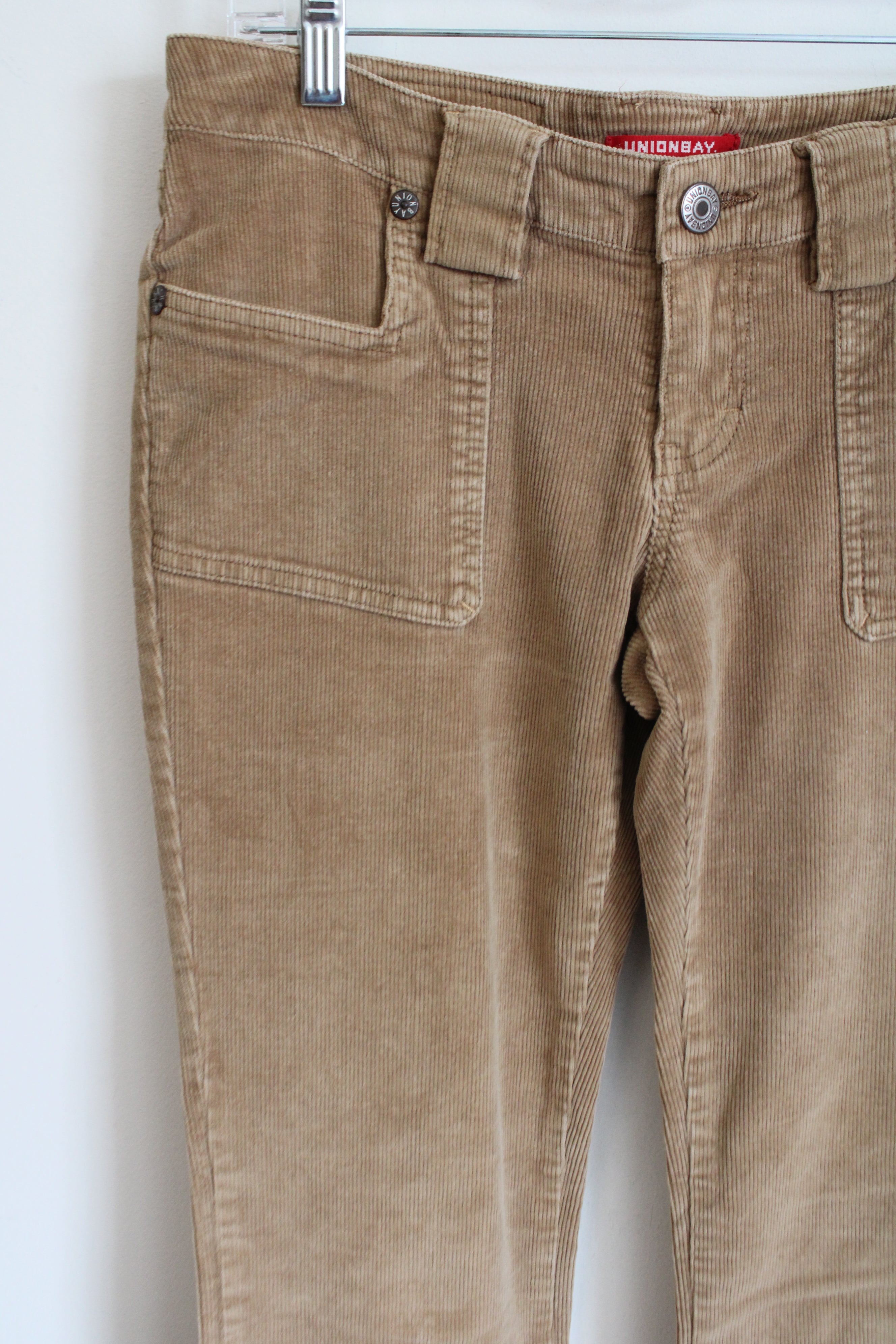 Union Bay Stretch Tan Corduroy Flare Pants | 9