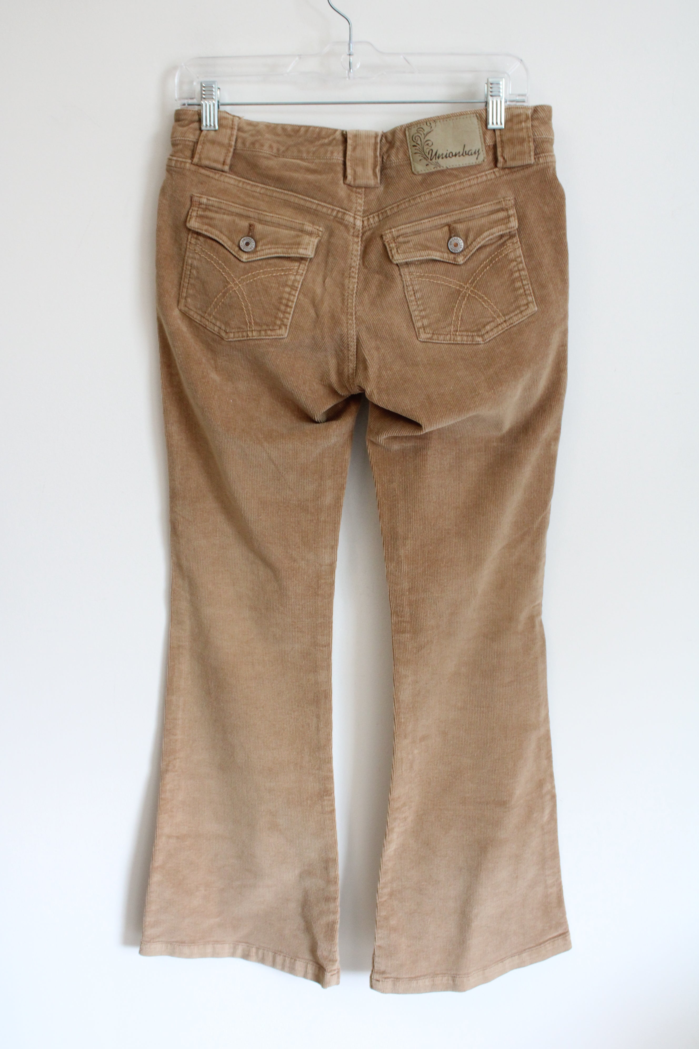 Union Bay Stretch Tan Corduroy Flare Pants | 9