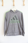 Adidas Gray & Green Hoodie | Youth L (14/16)