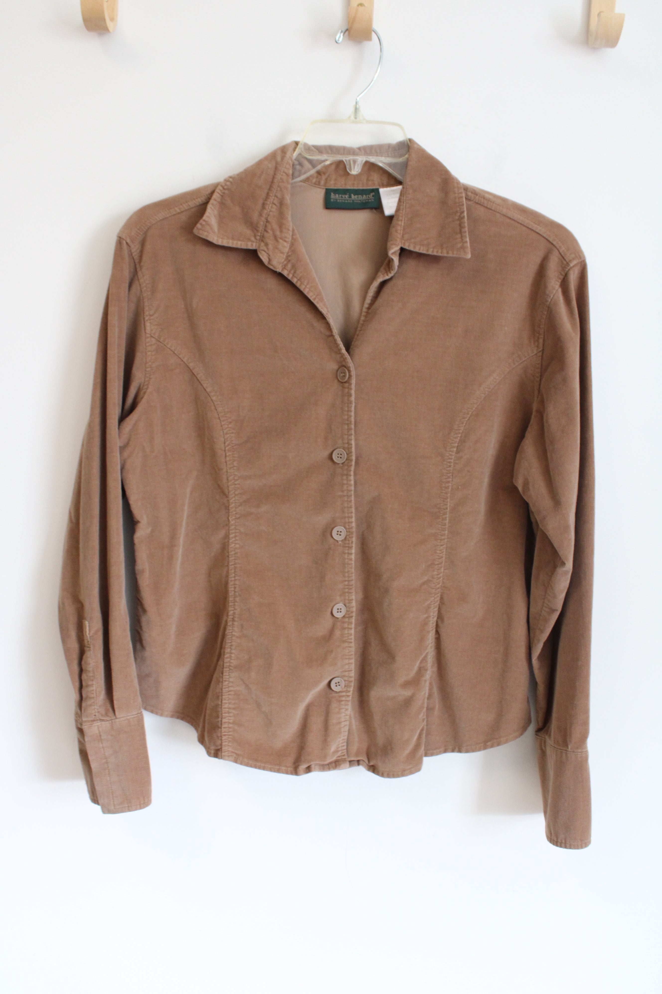 Harve Benard Brown Corduroy Button Down Top | XL