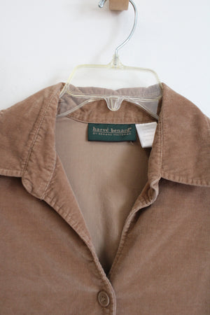 Harve Benard Brown Corduroy Button Down Top | XL