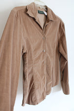 Harve Benard Brown Corduroy Button Down Top | XL