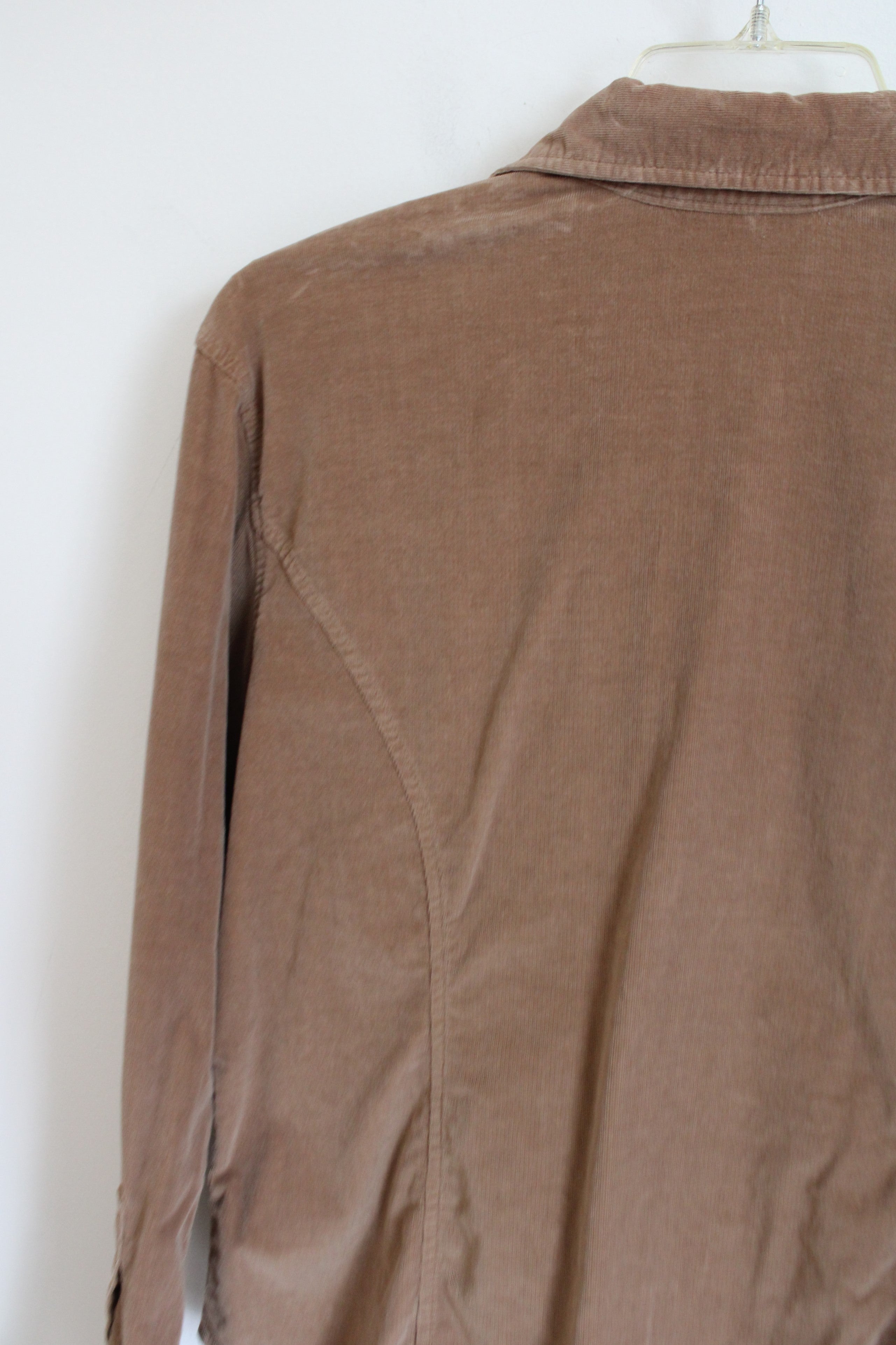 Harve Benard Brown Corduroy Button Down Top | XL