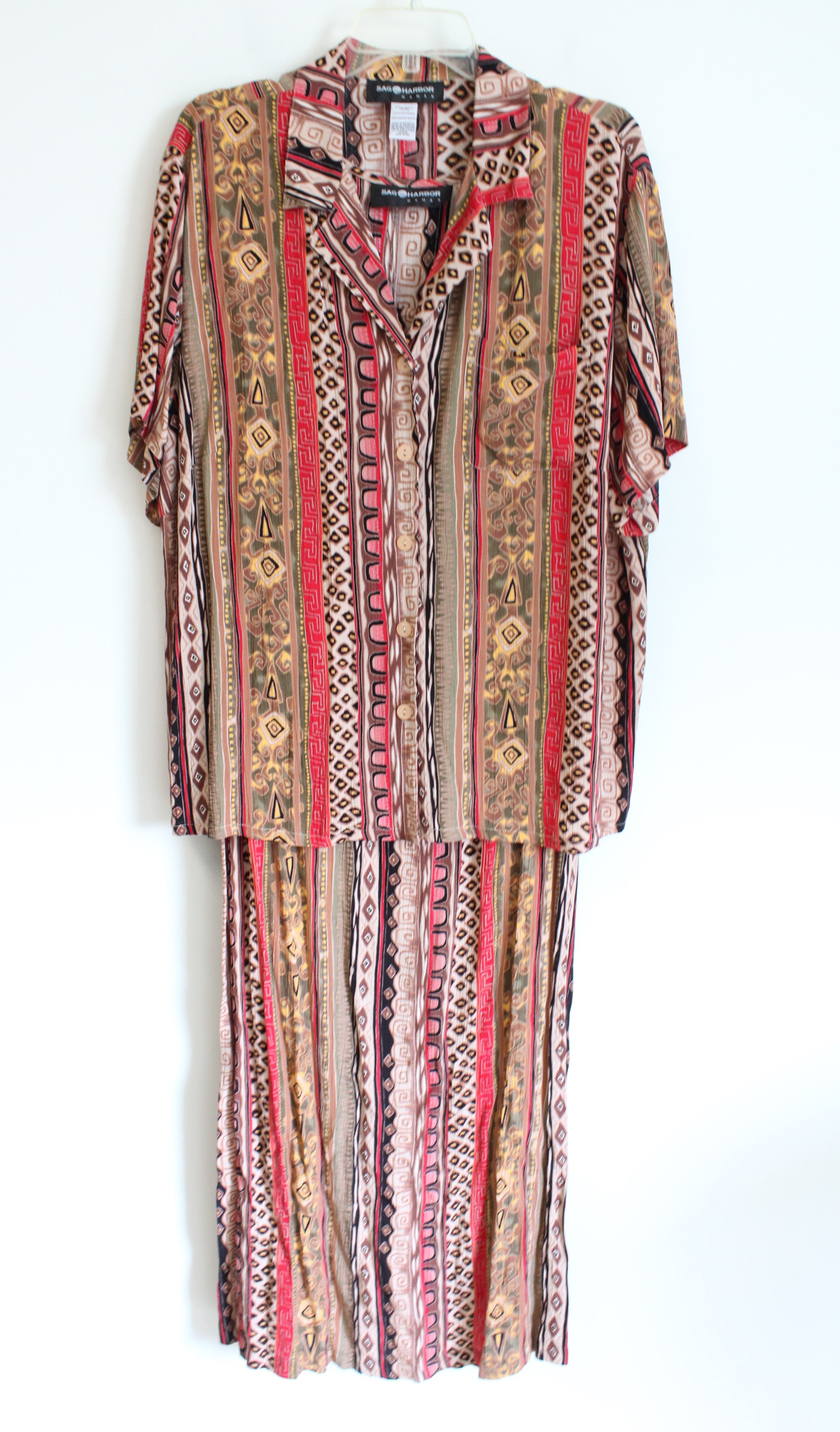 Sag Harbor Vintage Aztec Patterned 2-Piece Dress & Top Set | 1X