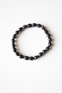 Black Genuine Baroque Pearl Stretch Bracelet