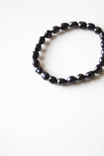 Black Genuine Baroque Pearl Stretch Bracelet