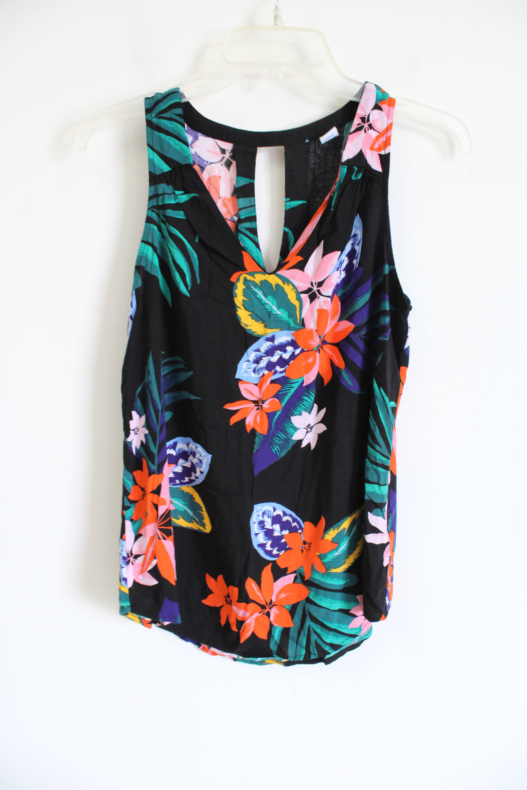 Old Navy Black Tropical Tank | S