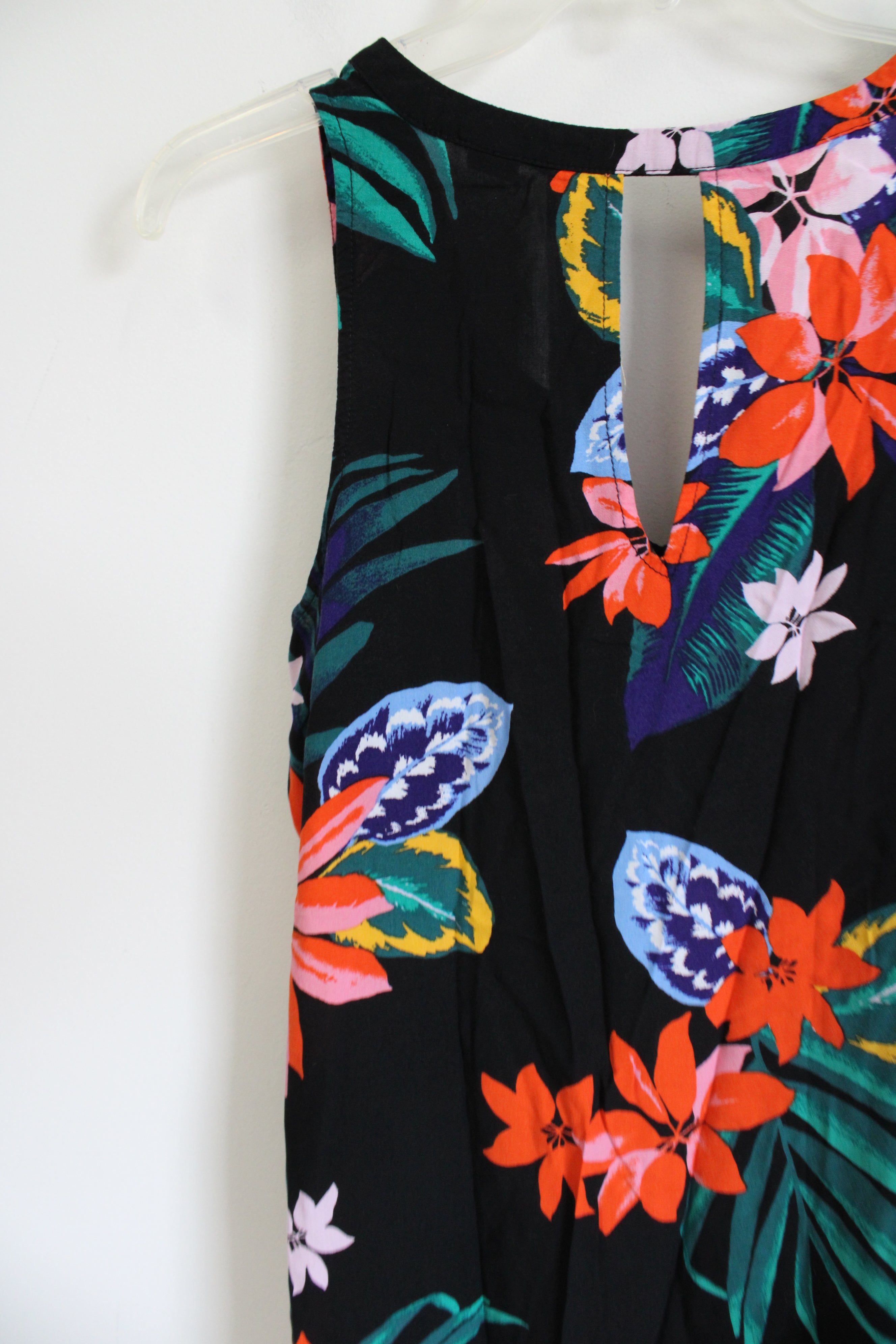 Old Navy Black Tropical Tank | S