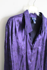 Venezia Jeans Purple Satin button Down Top | 22/24