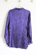 Venezia Jeans Purple Satin button Down Top | 22/24