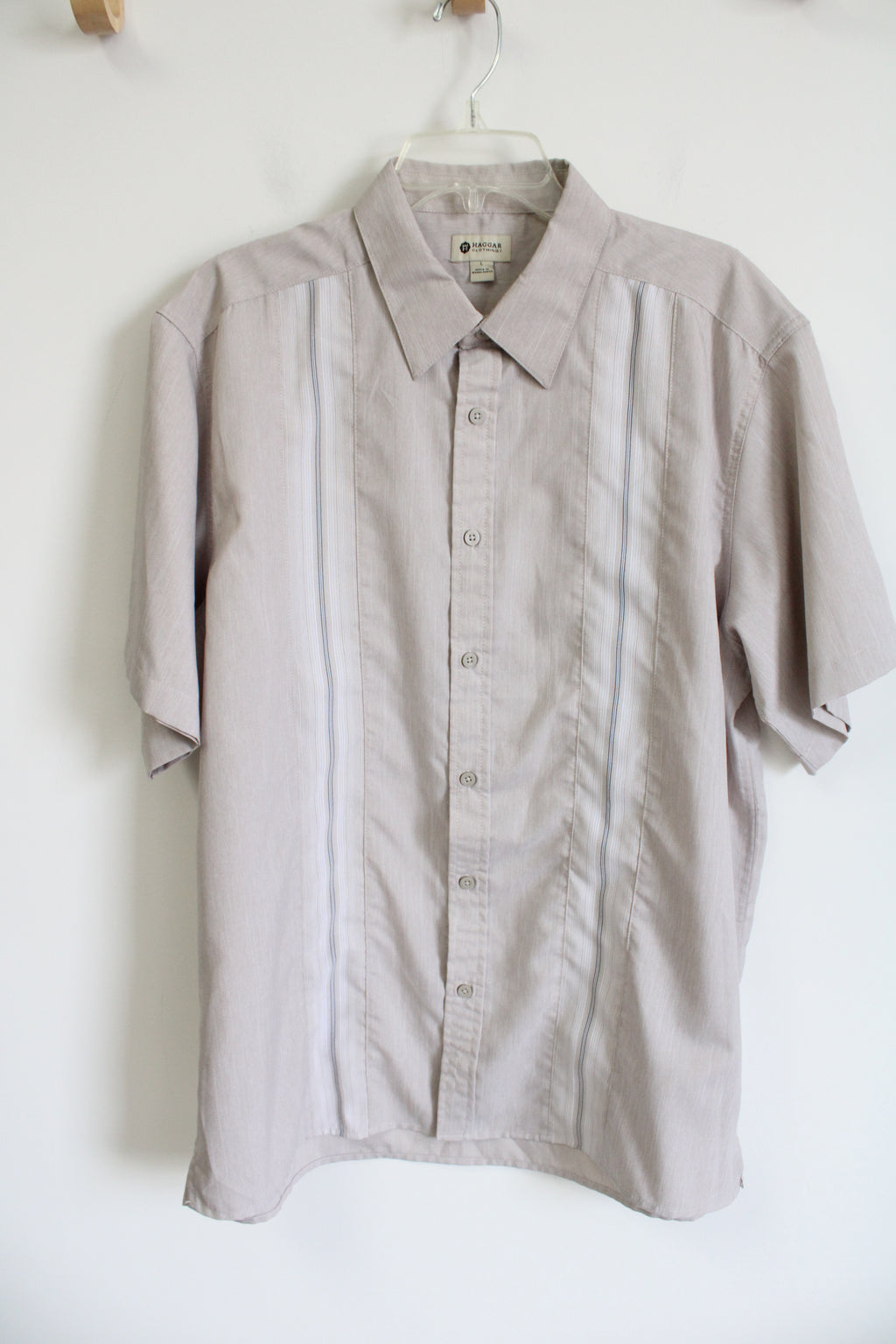 Haggar Clothing Tan Button Down Shirt | L