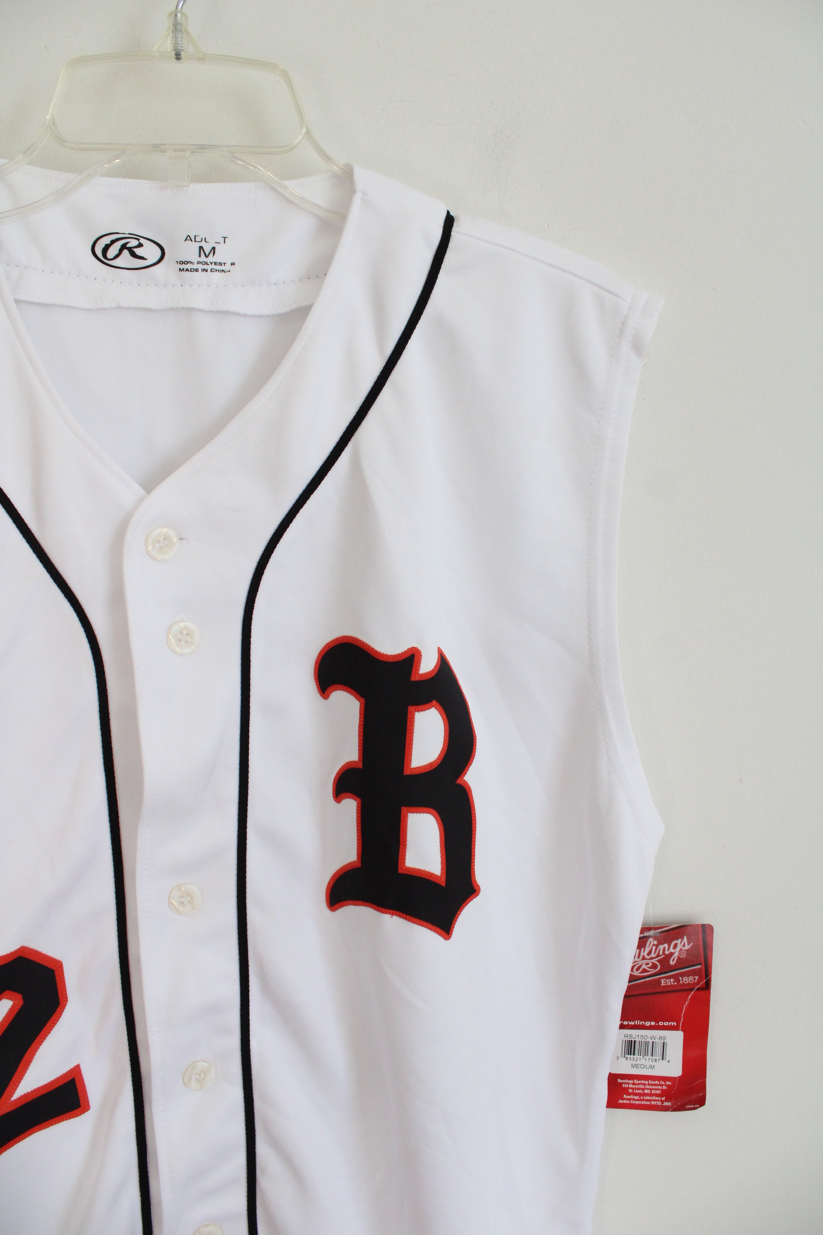 NEW Rawlings White #12 Baseball Jersey | M