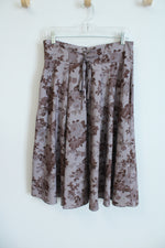 Belle Paque Mauve Rose Print Lace Up Skirt | L