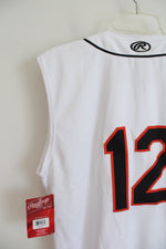 NEW Rawlings White #12 Baseball Jersey | M