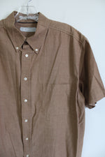 Zinc Wrinkle Resistant Light Brown Button Down | L