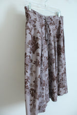 Belle Paque Mauve Rose Print Lace Up Skirt | L