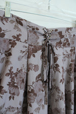 Belle Paque Mauve Rose Print Lace Up Skirt | L