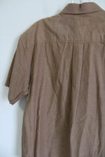 Zinc Wrinkle Resistant Light Brown Button Down | L