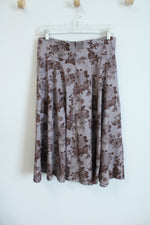 Belle Paque Mauve Rose Print Lace Up Skirt | L