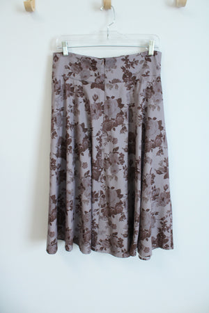 Belle Paque Mauve Rose Print Lace Up Skirt | L