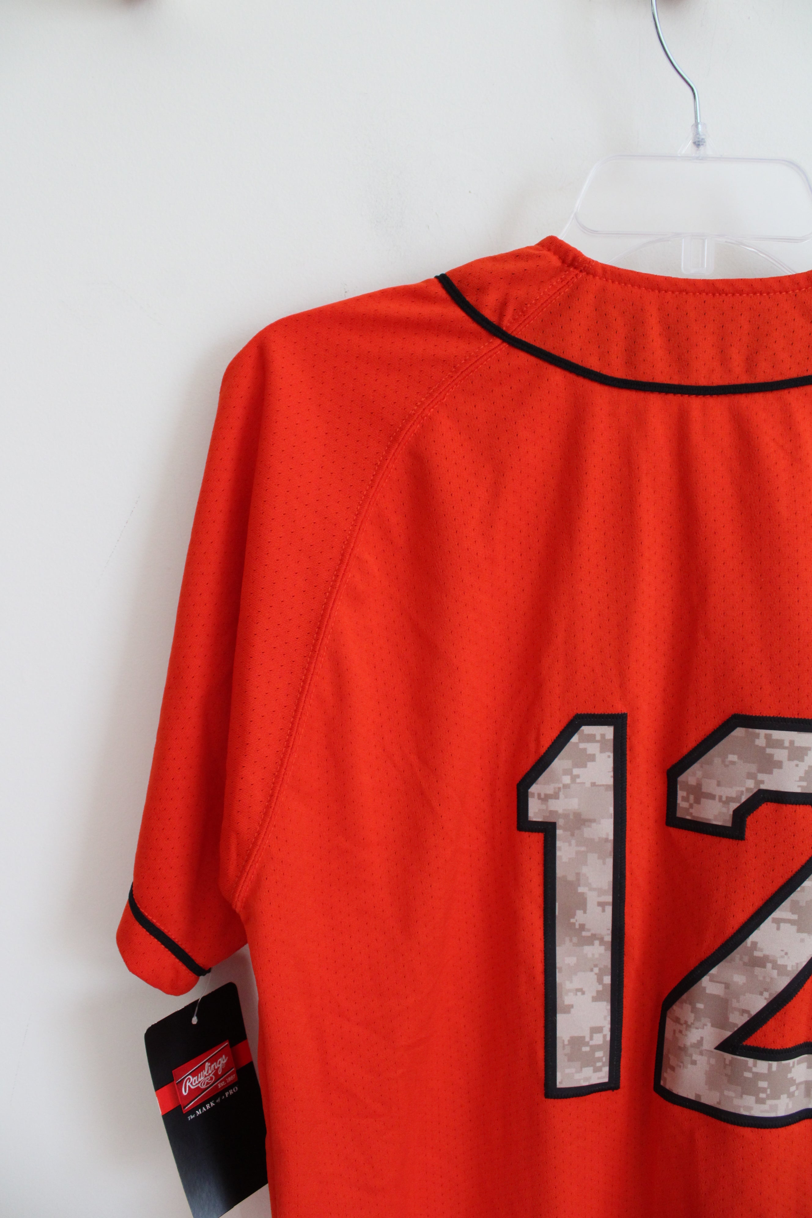 NEW Rawlings #12 Bombers Orange Baseball Jersey | M