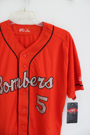 NEW Rawlings #5 Bombers Orange Baseball Jersey | L