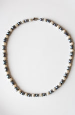 Blue & Ivory Genuine Pearl Necklace