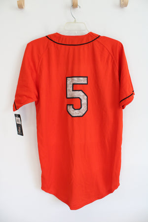 NEW Rawlings #5 Bombers Orange Baseball Jersey | L