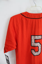 NEW Rawlings #5 Bombers Orange Baseball Jersey | L