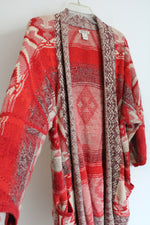 Lucky Brand Red Aztec Patterned Cardigan | M