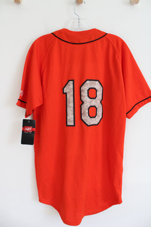 NEW Rawlings #18 Bombers Orange Baseball Jersey | M