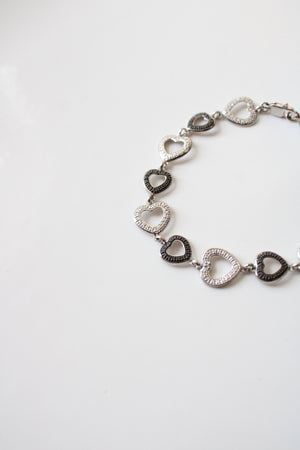 Sterling Silver Two-Toned Heart Bracelet